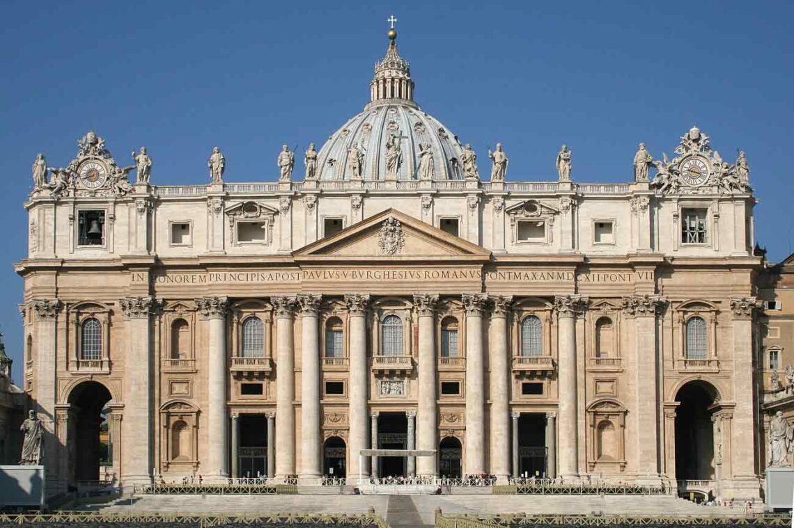 Late baroque architecture: st. Peter’s basilica, vatican city - designed by michelangelo, bernini, and maderno, completed in the 17th century. - © jean-pol grandmont