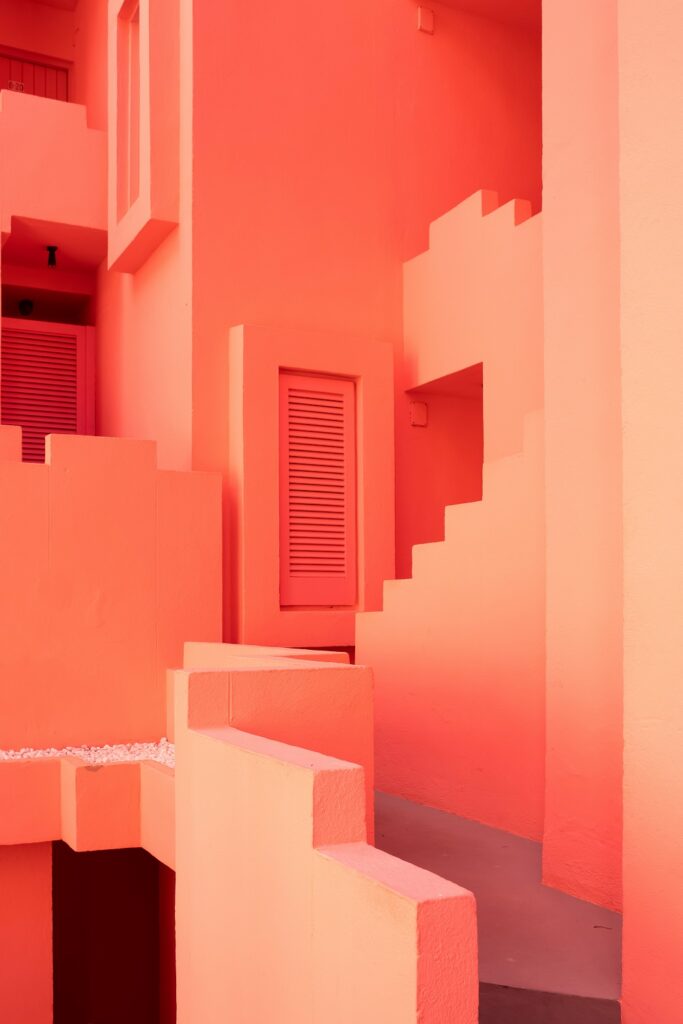 Monumental futuristic social housing architecture la muralla roja calpe spain designed by ricardo bofill completed in 1973 © lena polishko 11