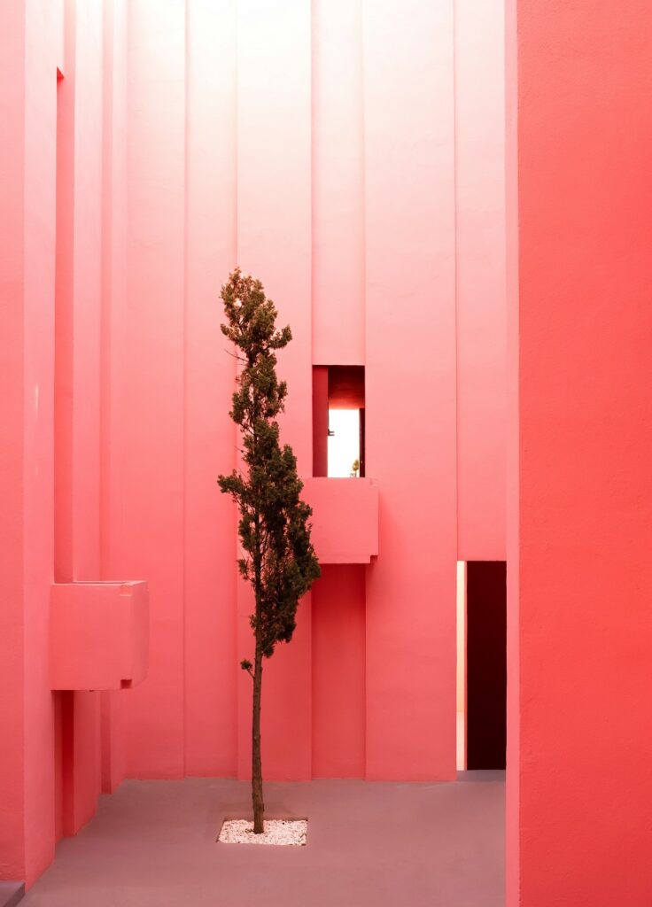 Monumental futuristic social housing architecture la muralla roja calpe spain designed by ricardo bofill completed in 1973 © lena polishko 12 1