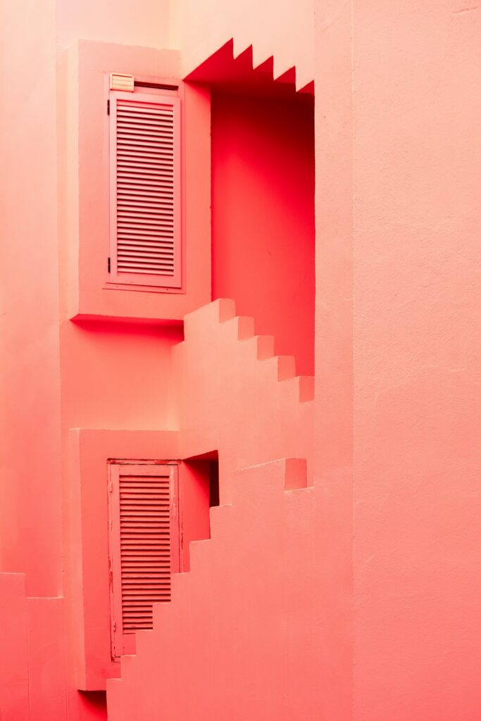 Monumental futuristic social housing architecture la muralla roja calpe spain designed by ricardo bofill completed in 1973 © lena polishko 14