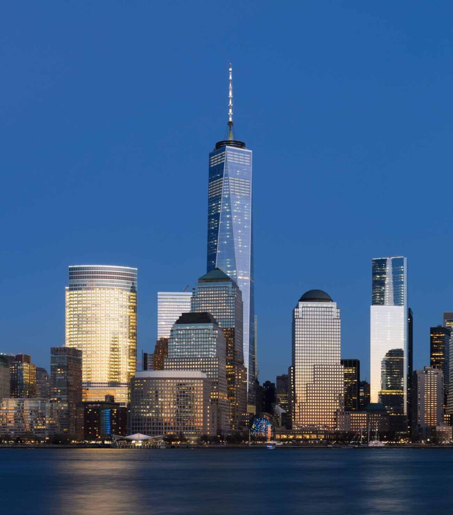 Aecom: one world trade center view from exchange place new jersey