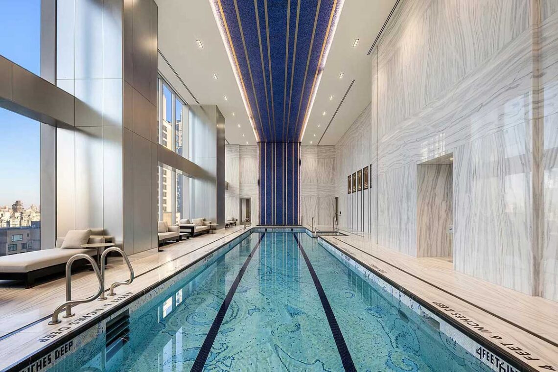 Adrian smith+gordon gill architecture: central park tower indoor saltwater pool