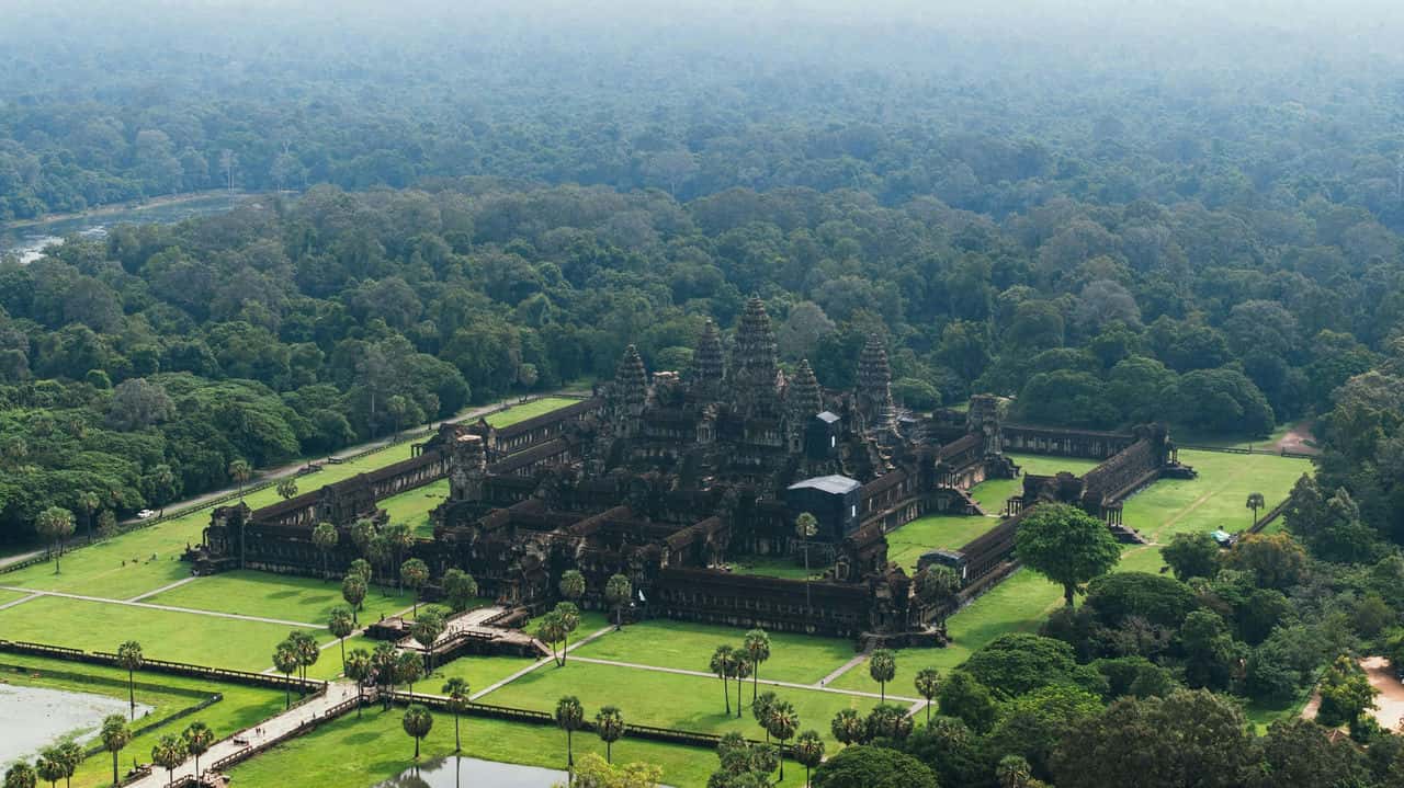 Angkor wat temple complex aerial view © kelly / kellymlacy