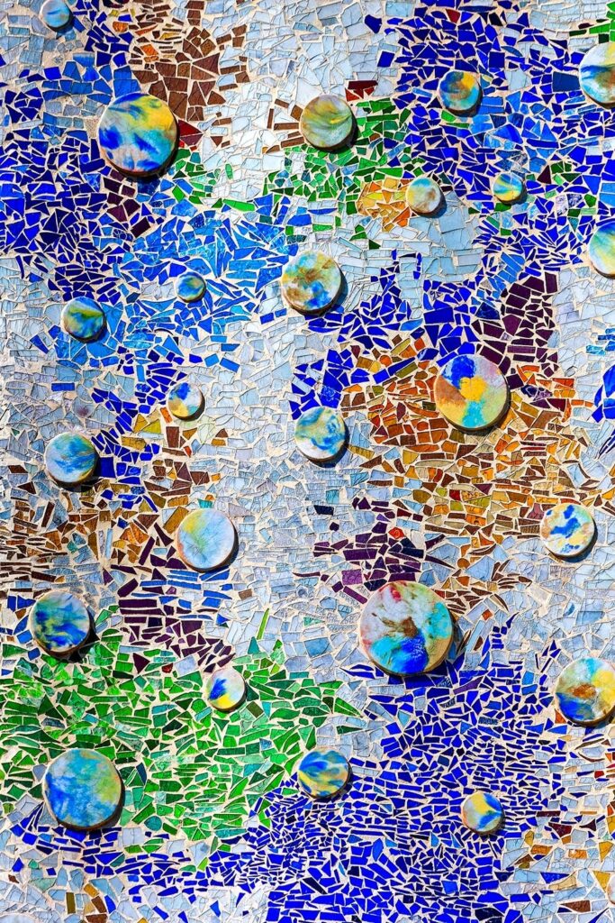 Antoni gaudi: casa batlló trencadis ceramic tile mosaics © david cardelus