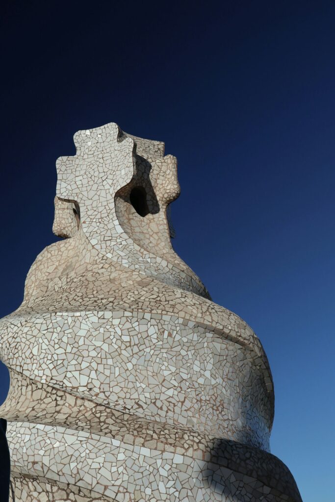 Antoni Gaudí: Biography, Works, Awards 149 Antoni gaudi: casa mila chimney with random cut white glazed tile © yevheniia
