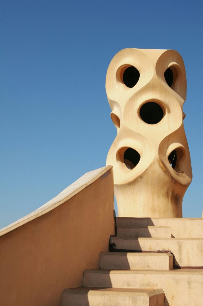 Antoni gaudi: casa mila ventilation tower and stairs © juli kosolapova