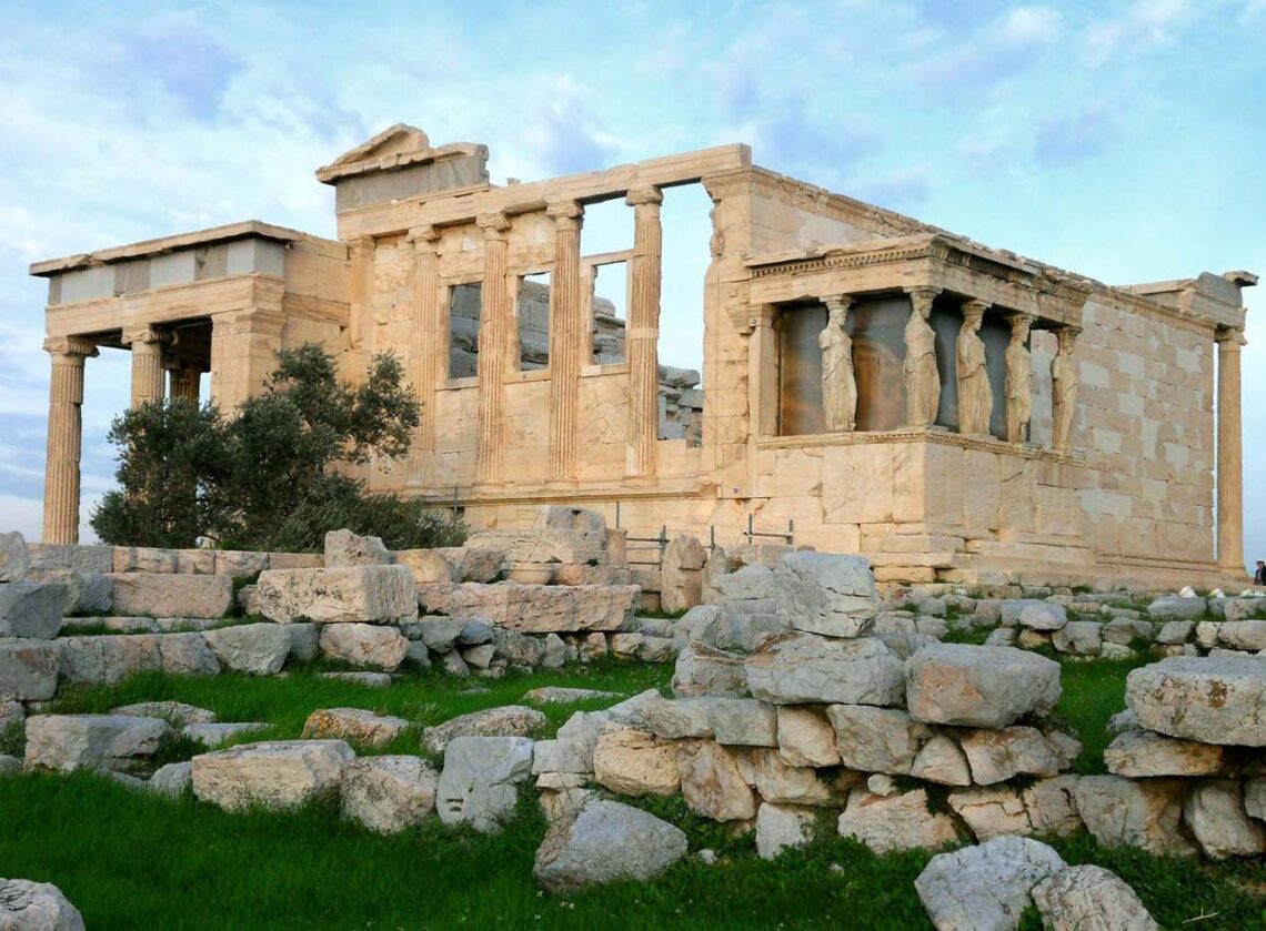 Architectural landmark: acropolis of athens erechtheum © ron gatepain
