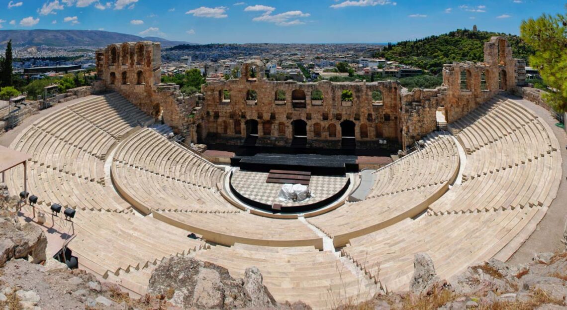 Architectural landmark: acropolis of athens odeon of herodes atticus © tom d'arby