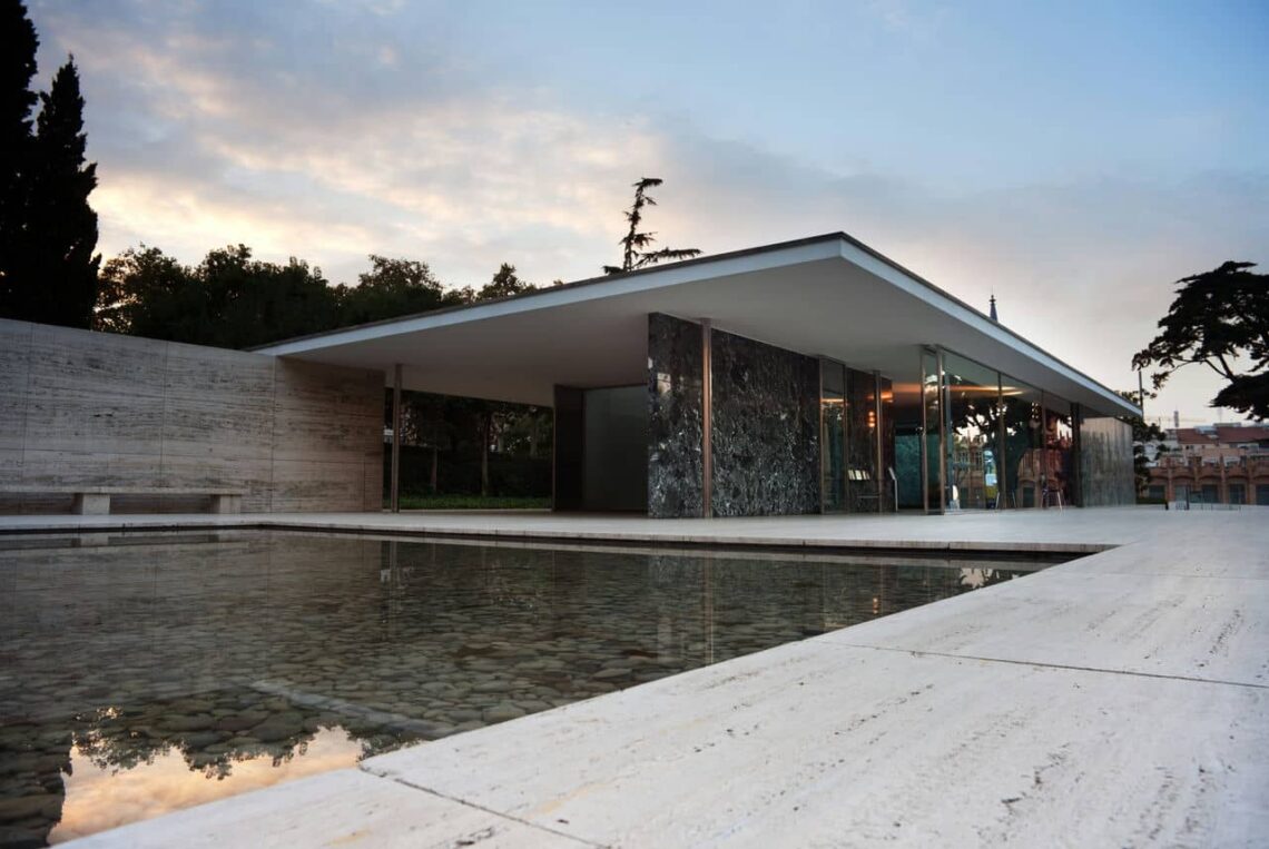 Architectural landmark: barcelona pavilion, façade © ashley pomeroy