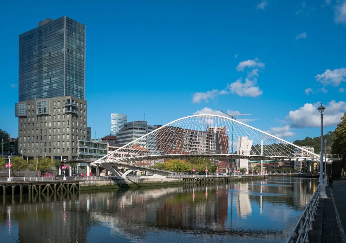 Architectural landmark: bilbao, zubizuri bridge © basotxerri