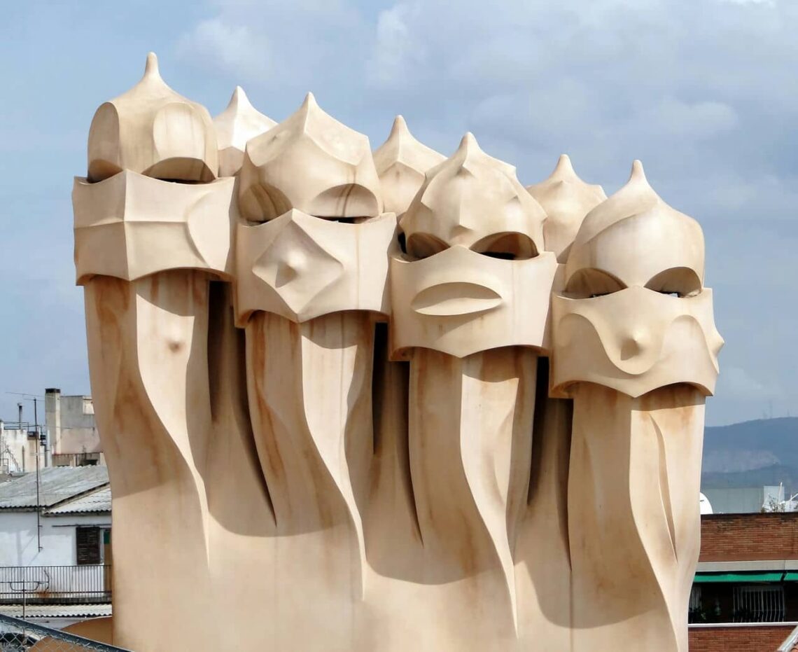 Architectural landmark: casa milà, ventilation towers © bernard gagnon