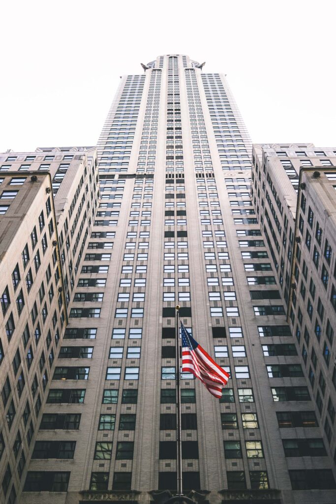 Architectural landmark: chrysler building low angle shot © dustin d