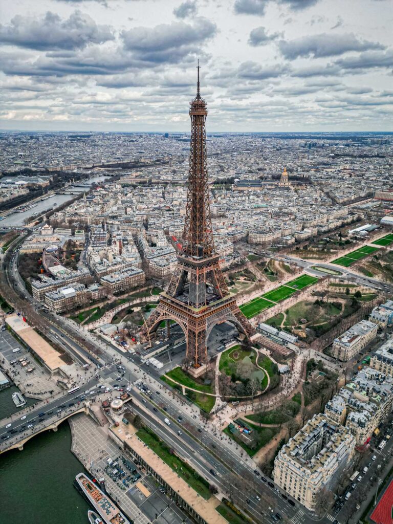 Architectural landmark: eiffel tower aerial view © fatih turan