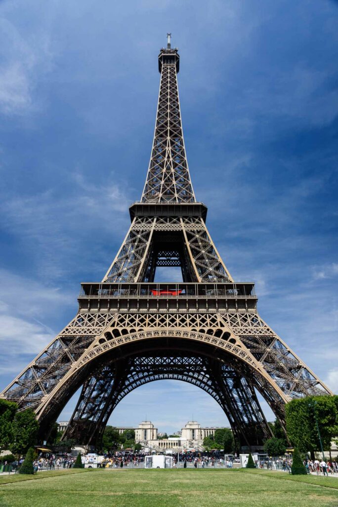 Architectural landmark: eiffel tower during day time worms eye view