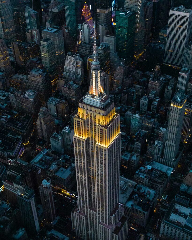 Architectural landmark: empire state building aerial view © suhail suri