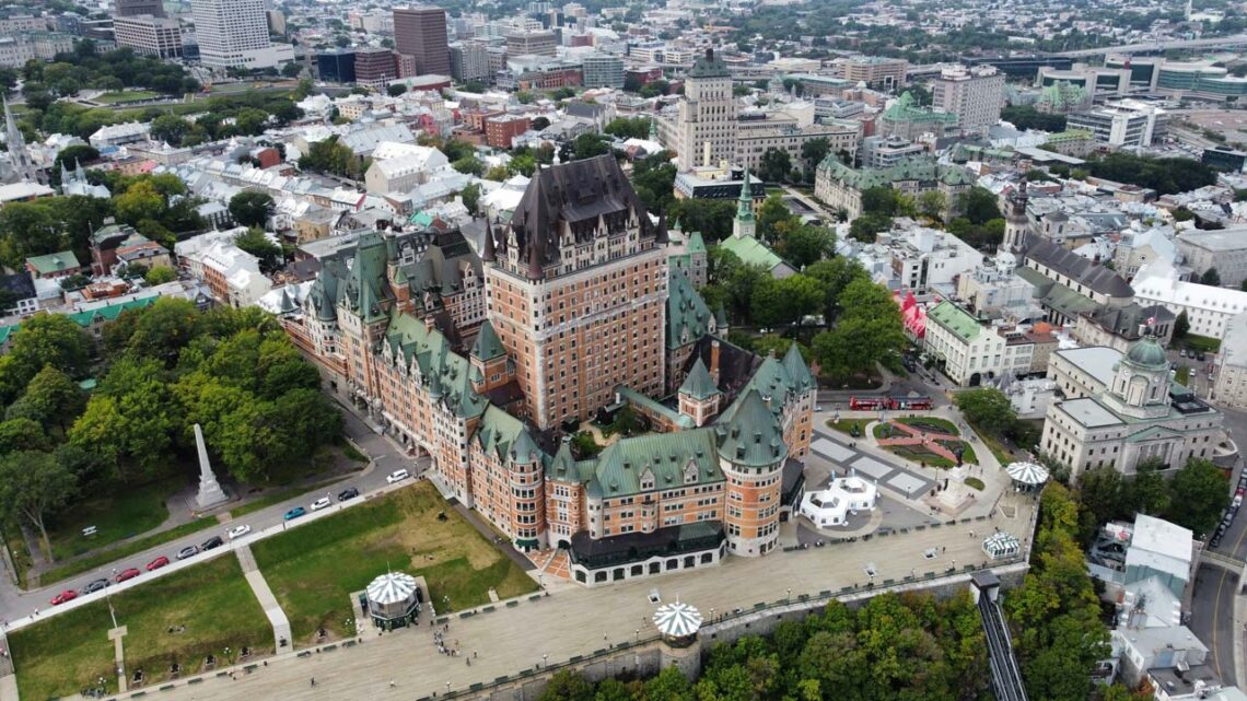 Architectural landmark: fairmont le château frontenac, aerial view © adam delelis