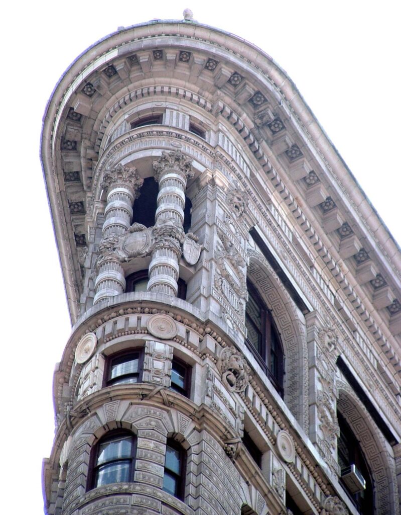 Architectural landmark: flatiron building closeup of apex © m. P. Tillema