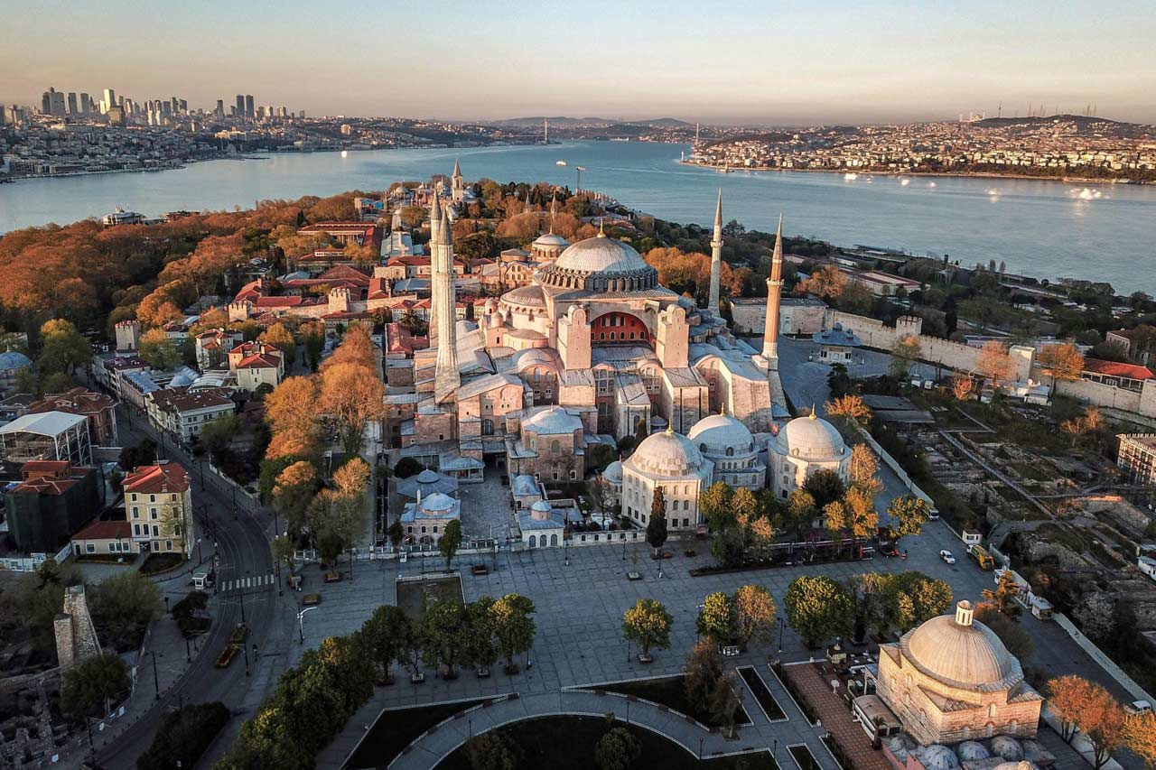 Architectural landmark: hagia sophia aerial view © ozan kose