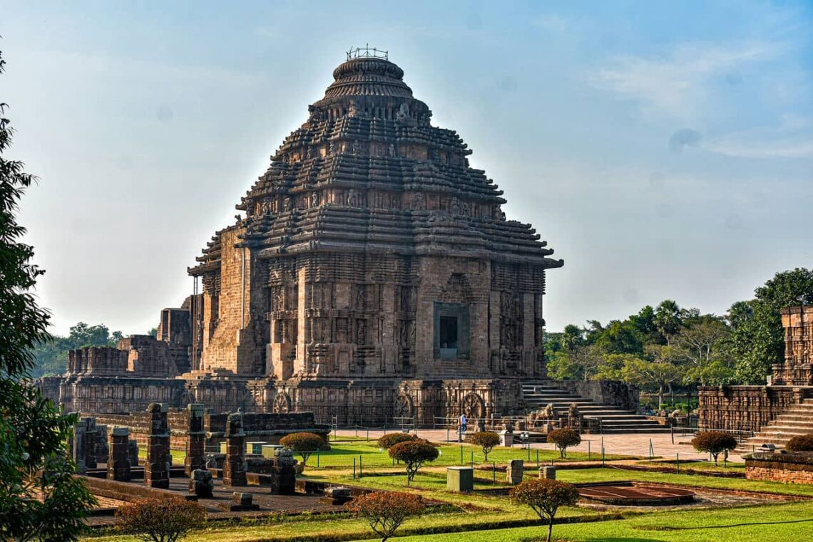 Architectural landmark: konark sun temple, main structure © subham