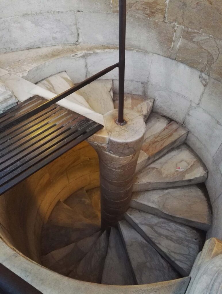 Architectural landmark: leaning tower of pisa stairs © leaning tower pisa