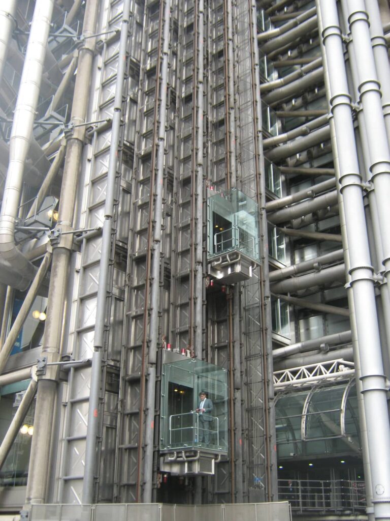 Architectural landmark: lloyd’s building, outside lifts © david anstiss
