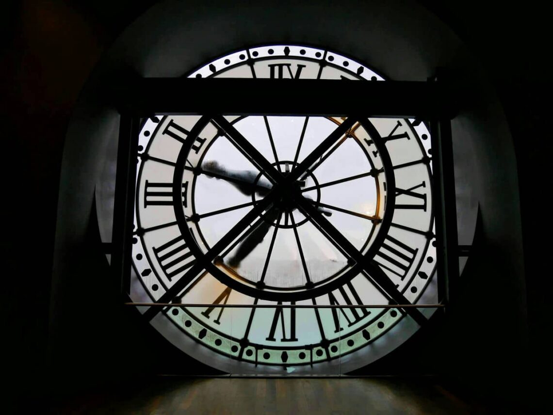 Architectural landmark: musée d’orsay, clock face view from inside © catrina carrigan