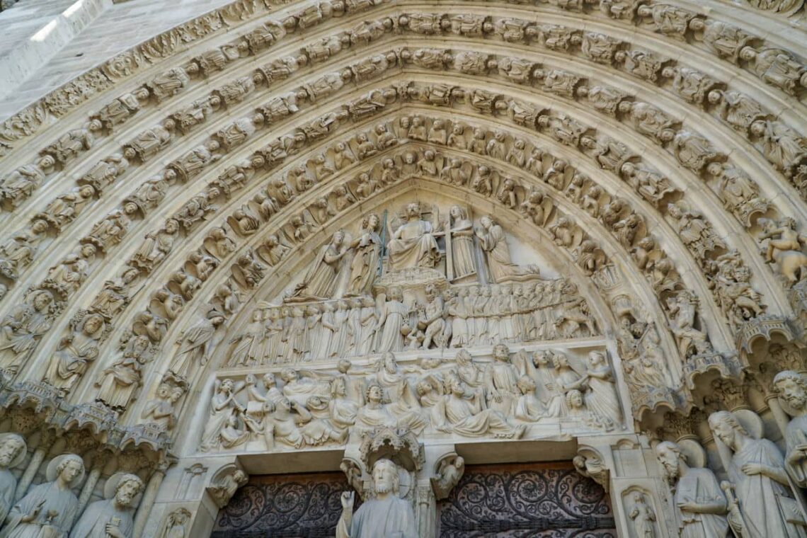 Architectural landmark: notre dame cathedral portal of the last judgment © deb nystrom