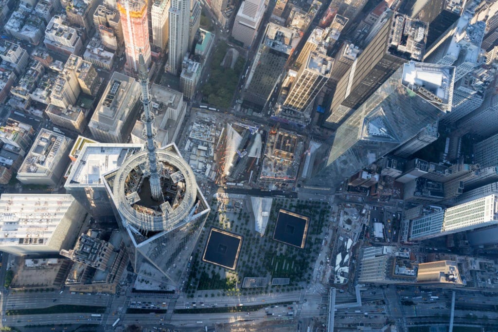 Architectural landmark: one world trade center top view © iwan baan