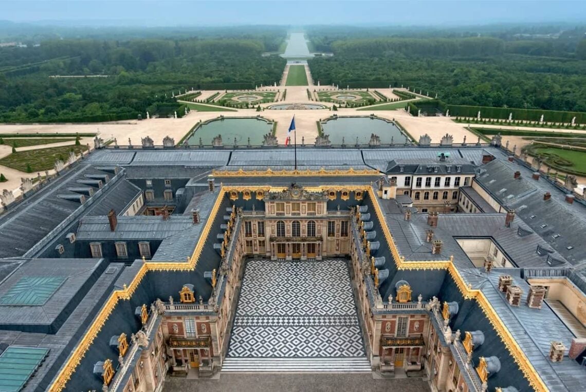 Architectural landmark: palace of versailles aerial view © thomas garnier