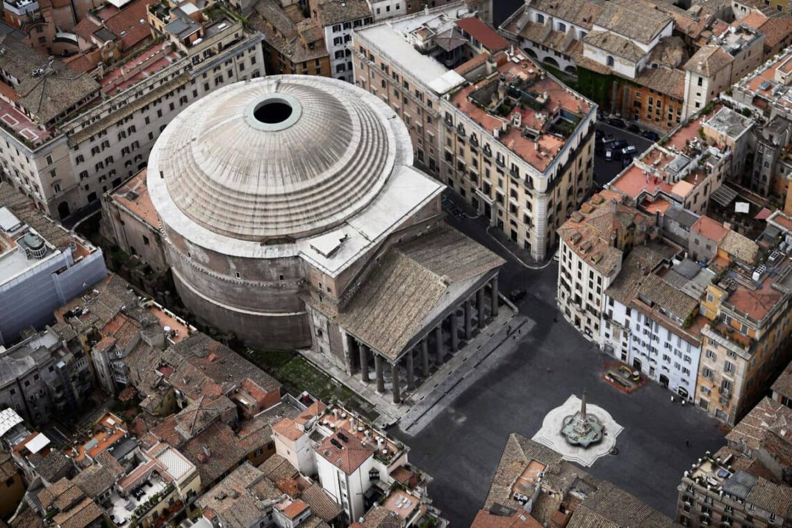 Architectural landmark: pantheon aerial view © cnn