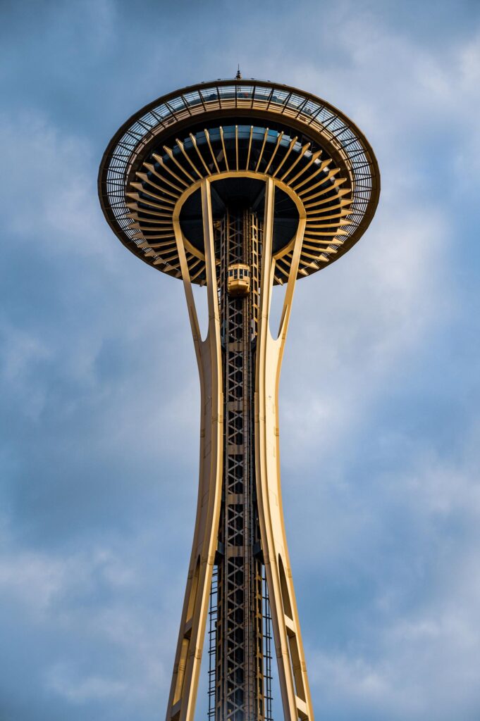 Architectural landmark: space needle iconic observation tower © brett sayles