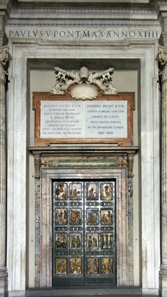 Architectural landmark: st. Peter’s basilica holy door © dnalor