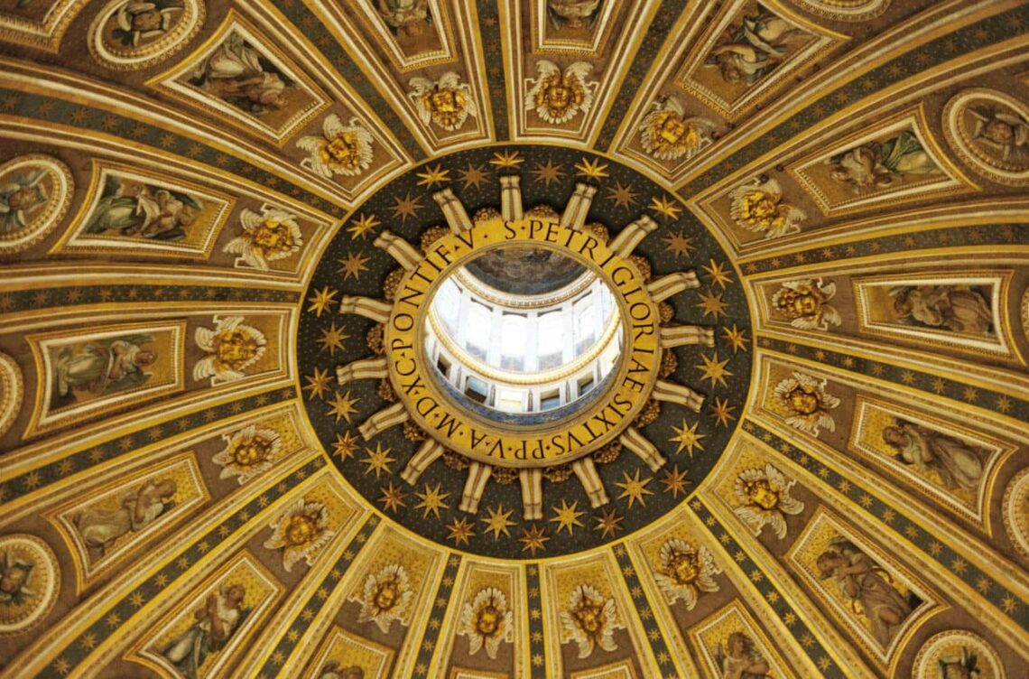 Architectural landmark: st. Peter’s basilica interior dome closeup © oli