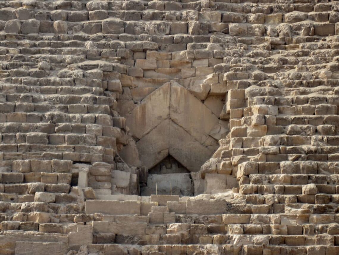 Architectural landmark: the great pyramid of giza, entrance passage © olaf tausch