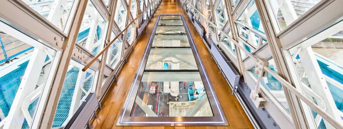Architectural landmark: tower bridge glass floors in walkways © tower bridge