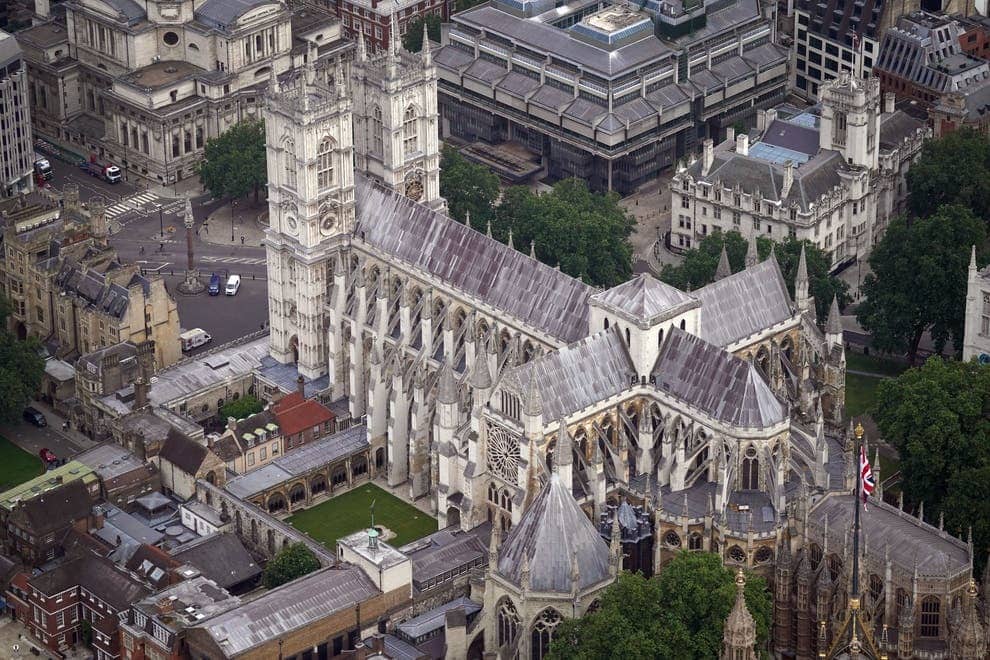 Architectural landmark: westminster abbey aerial view © victoria jones