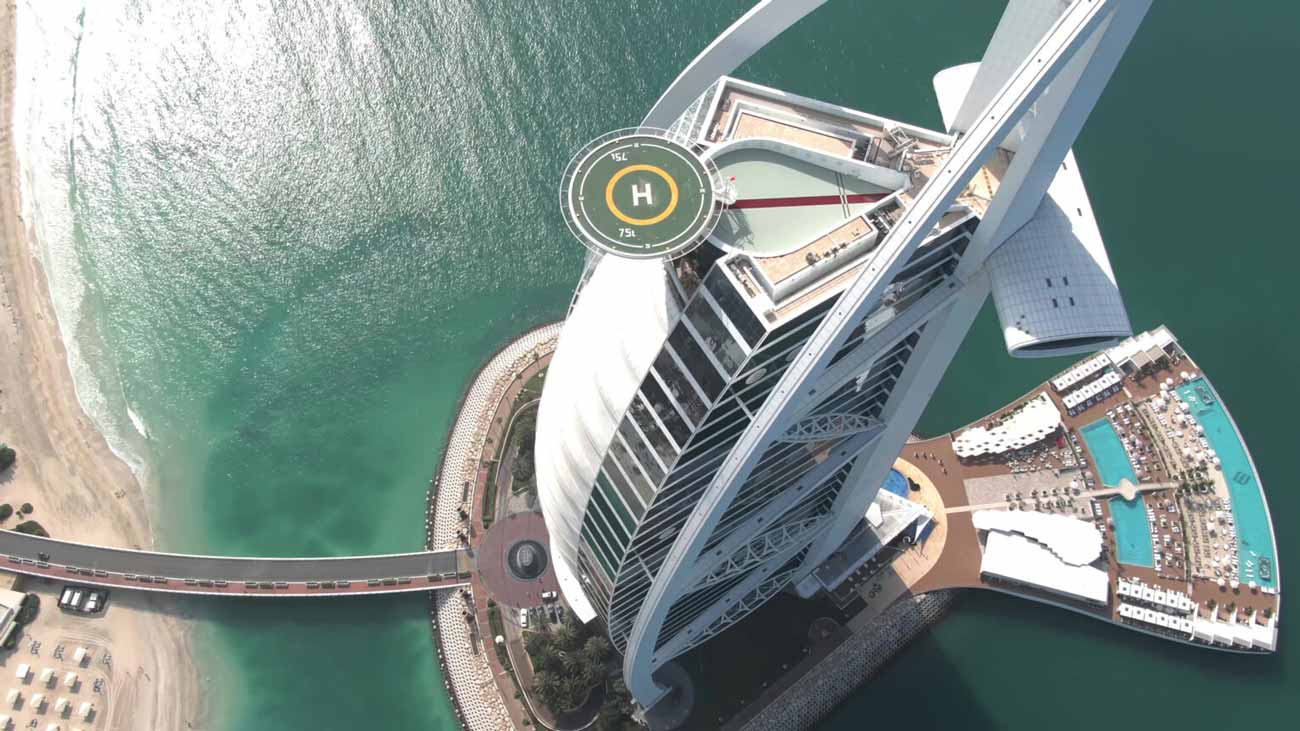 Atkins: burj al arab hotel top view