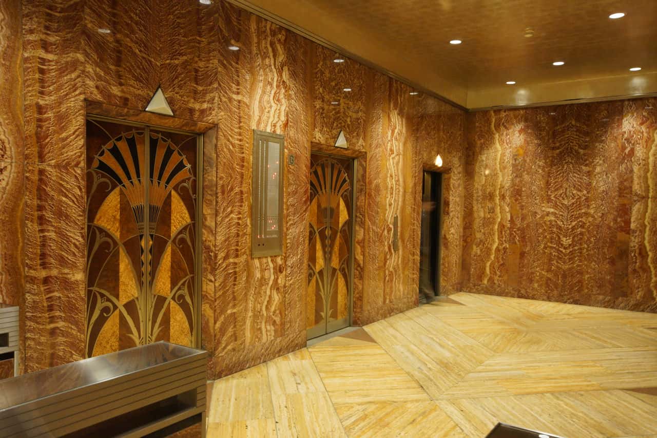 Chrysler building art deco styled elevators © chris sampson