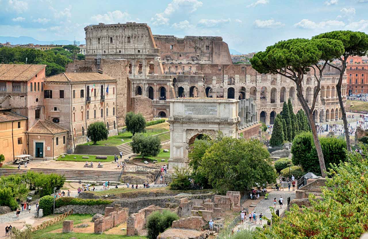 Colosseum rome view from palatine hill © david edkins