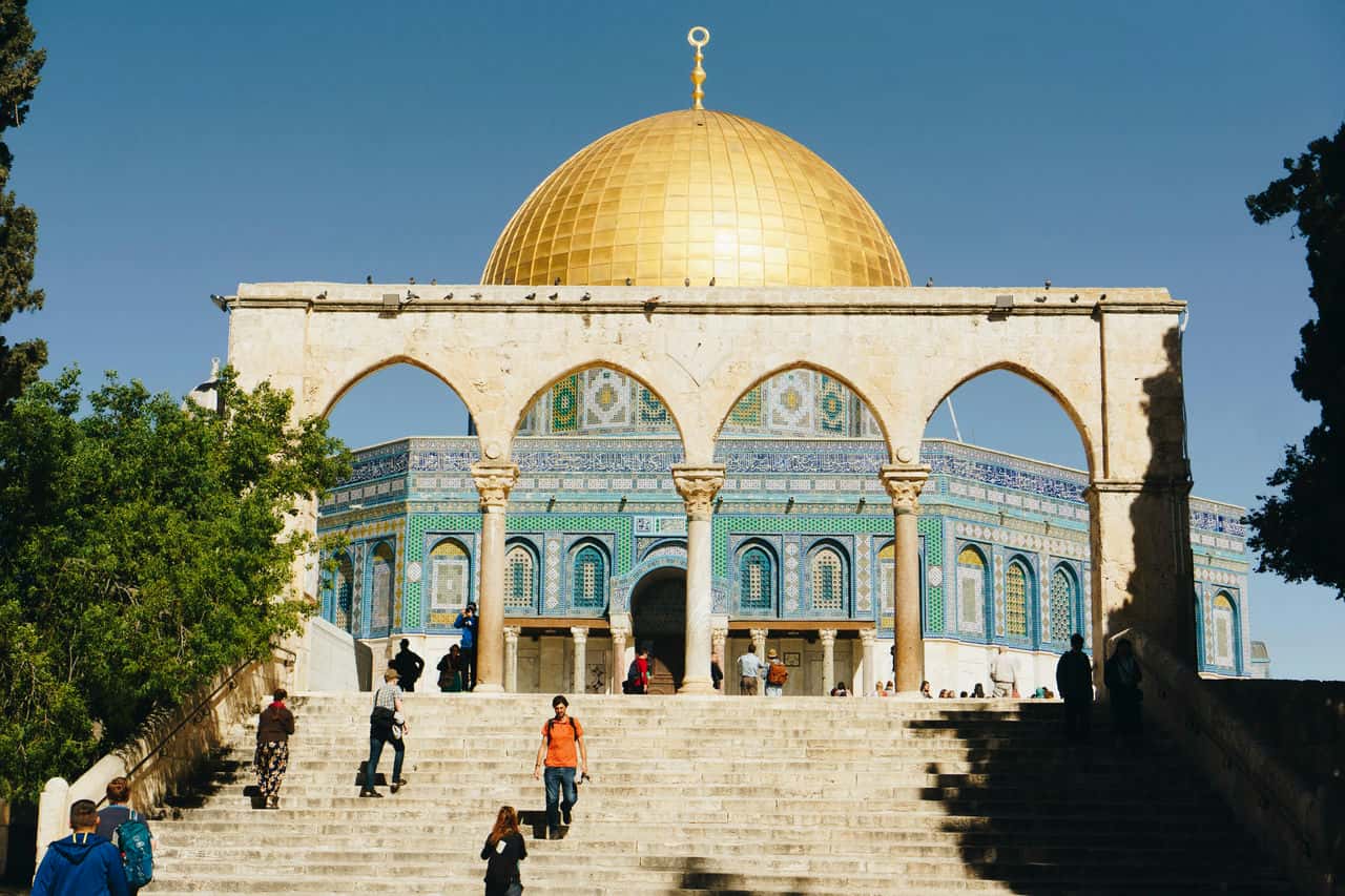 Dome of the rock main entrance staircase © haley black