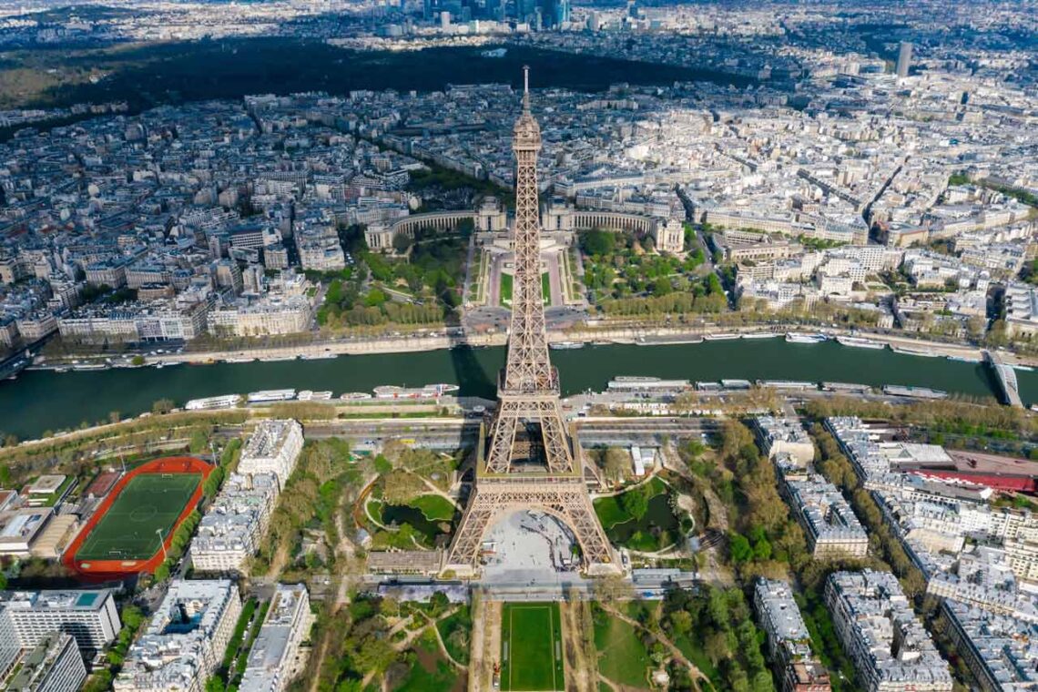 Eiffel tower: aerial view © mikhail nilov