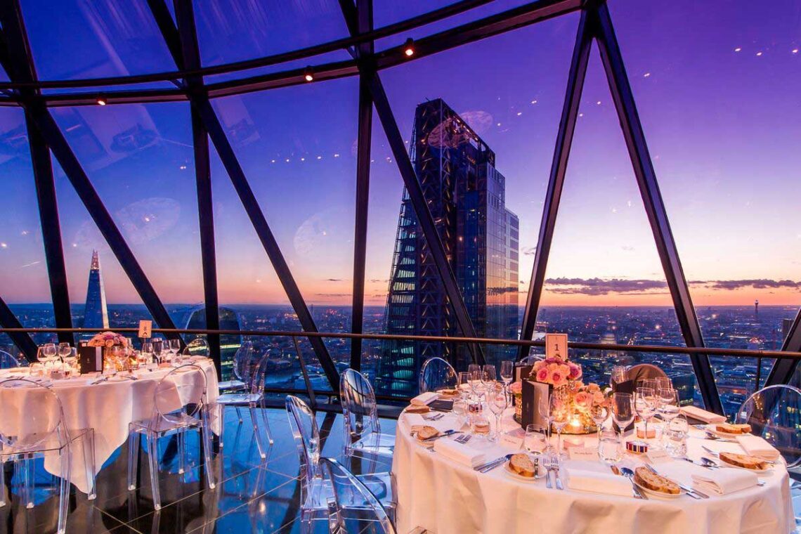 Foster+partners: the gherkin searcys restaurant 360 degree view of london
