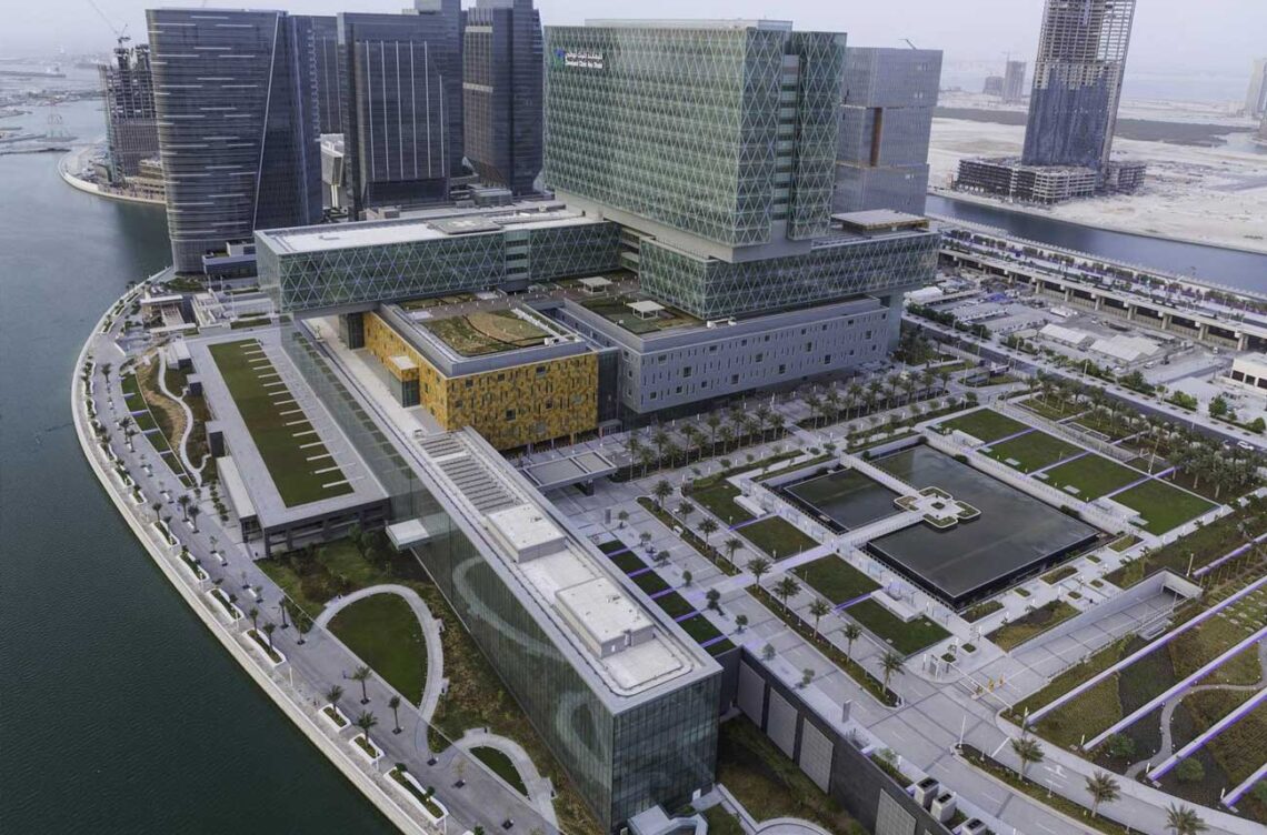Hdr architecture: cleveland clinic abu dhabi aerial view