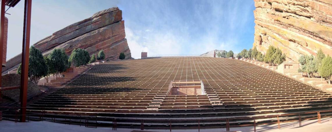 Jacobs architecture: red rocks park and amphitheatre view from stage © colorado ski authority