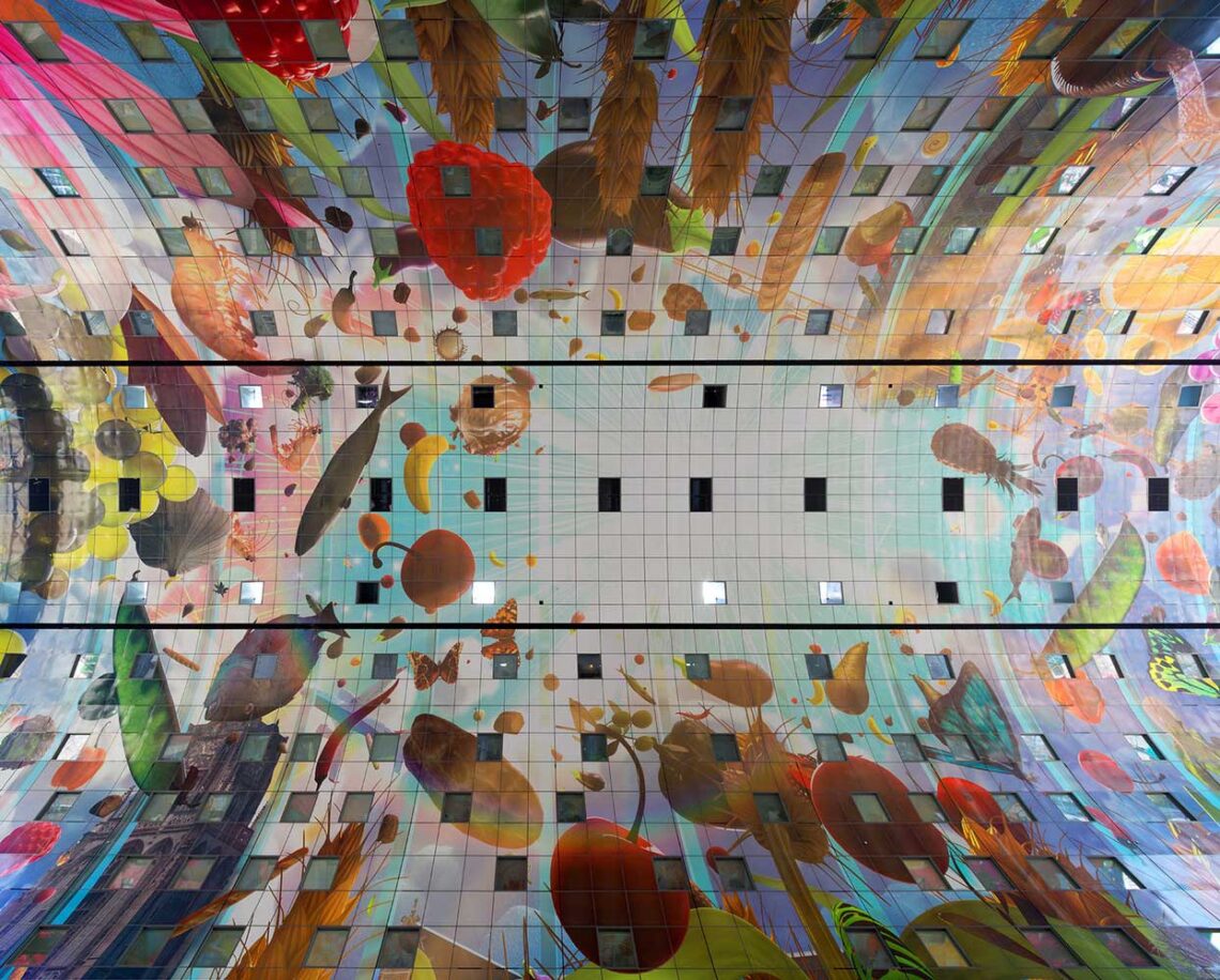 Mvrdv: markthal colorful painted arch ceiling © ossip van duivenbode