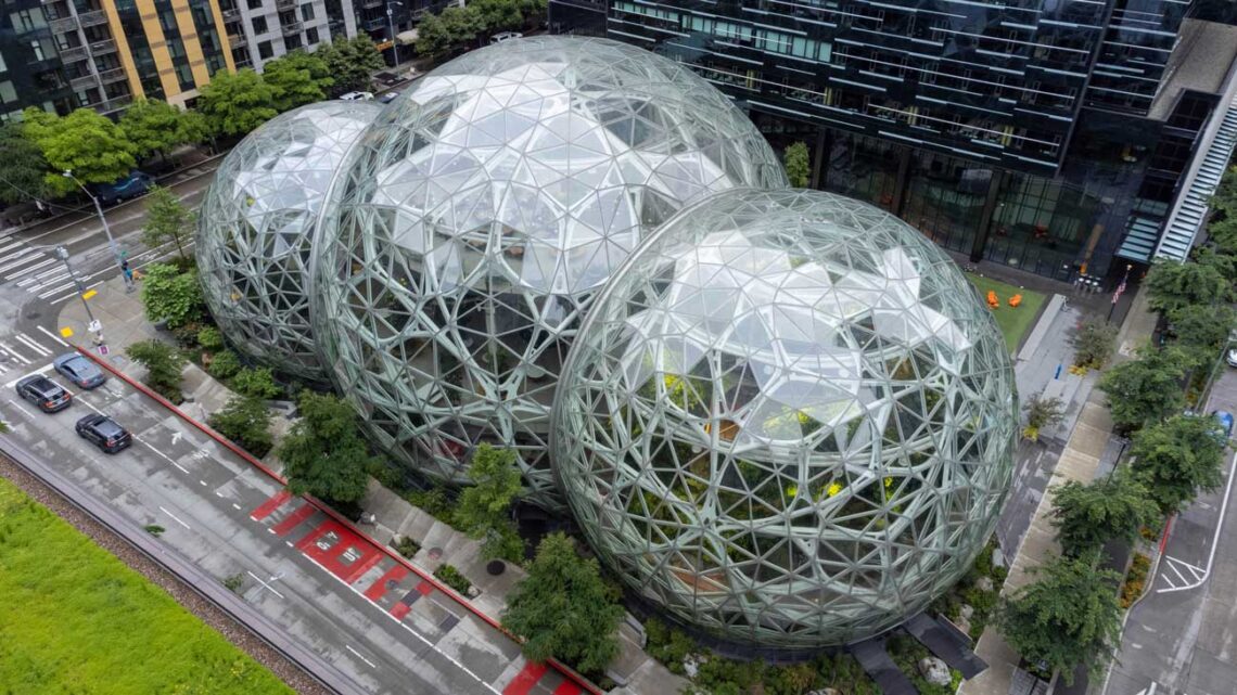 Nbbj: amazon spheres aerial view