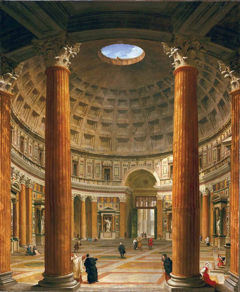 Pantheon rome interior oil painting by giovanni paolo pannini © wikimedia commons
