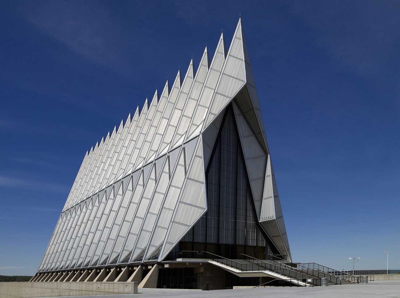 Skidmore, owings & merrill: cadet chapel, colorado springs, usa - distinctive united states air force academy building, completed in 1962. © carol m. Highsmith