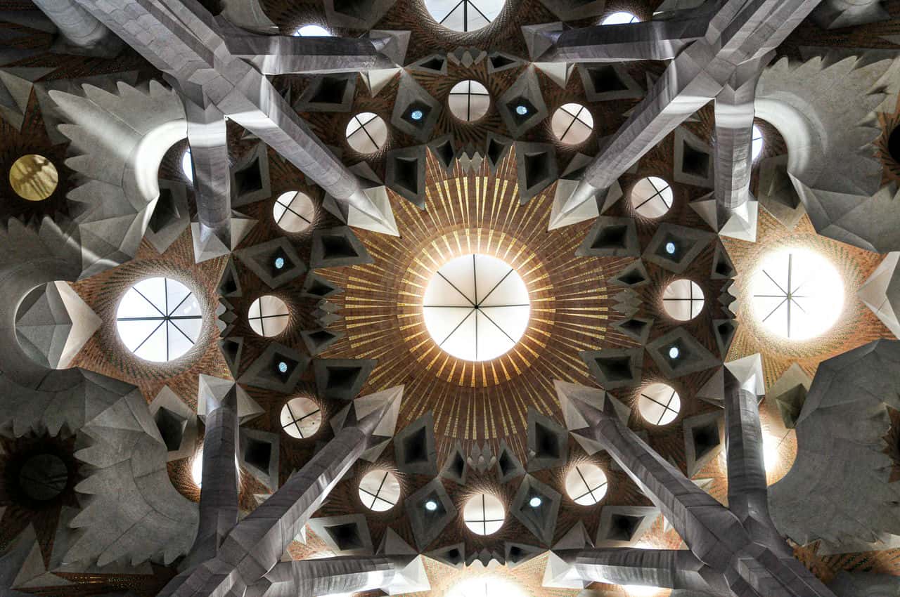 Sagrada familia decorative ceiling of basilica © jose francisco fernandez saura