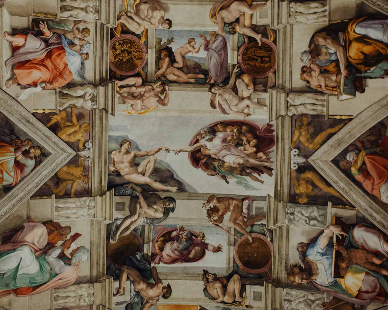 Sistine chapel ceiling detailing by michelangelo © calvin craig
